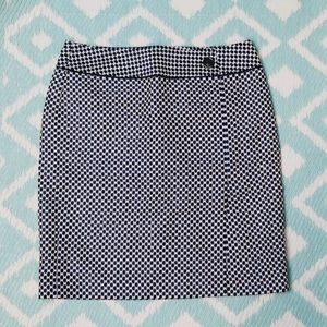 Ann Taylor sz 8 Pencil Skirt Black White Blue